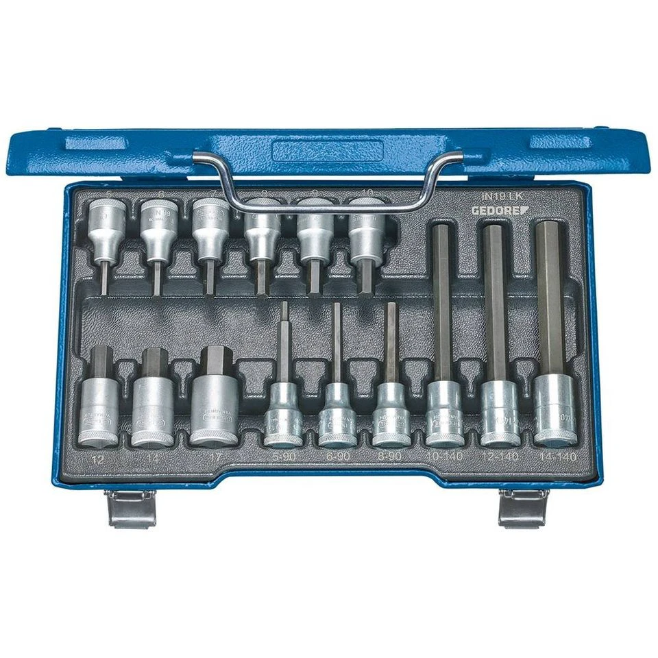 Gedore IN 19 LKM Steckschlüssel-Bit-Einsatz-Set 1/2″ 15-teilig 6129360