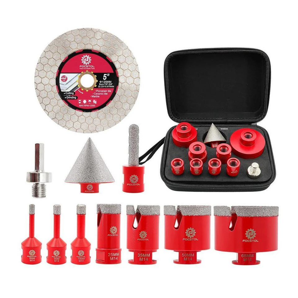 LuxusKollektion Fliesenbohrer Set Diamant Lochsäge M14 Porzellan Keramik KIT6
