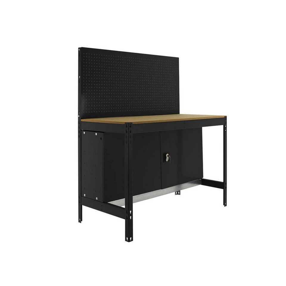 PROREGAL Werkbank BUFFALO mit Werkzeugwand und Schrank 84x90x61cm Traglast 400-600 kg