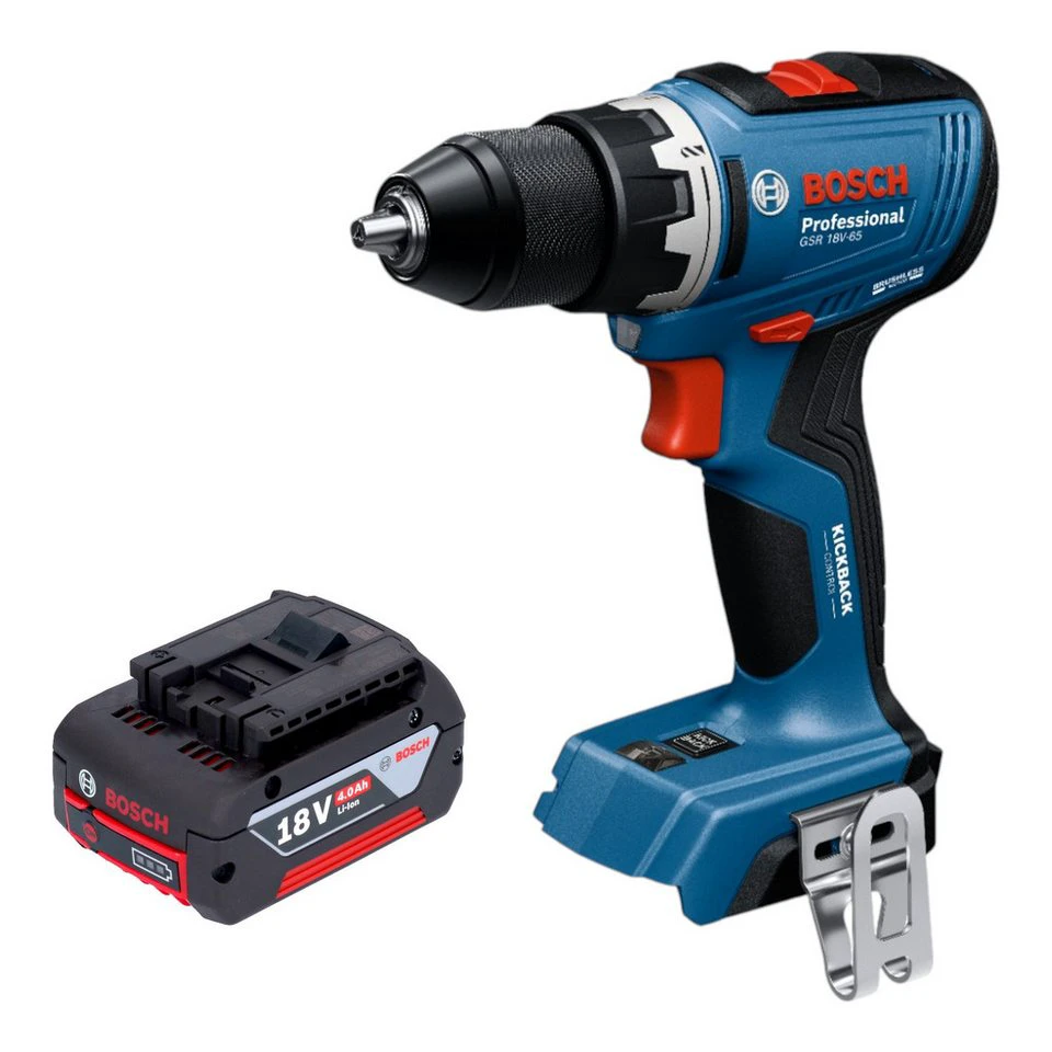 Bosch GSR 18V-65 Professional Akku Bohrschrauber 18 V 63 Nm 4,0 Ah ohne Ladegerät
