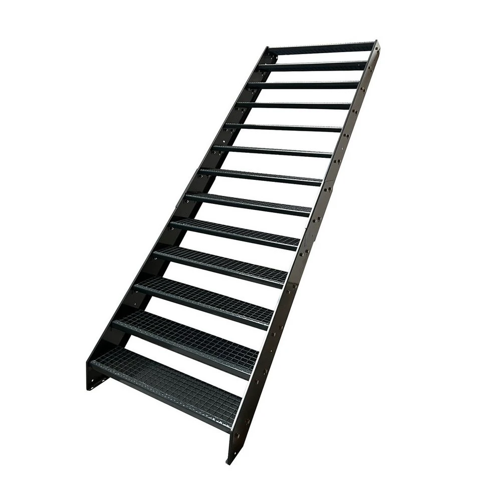 Kaminbau Mierzwa Außentreppe Stahltreppe 13 Stufen Anthrazit 247 cm