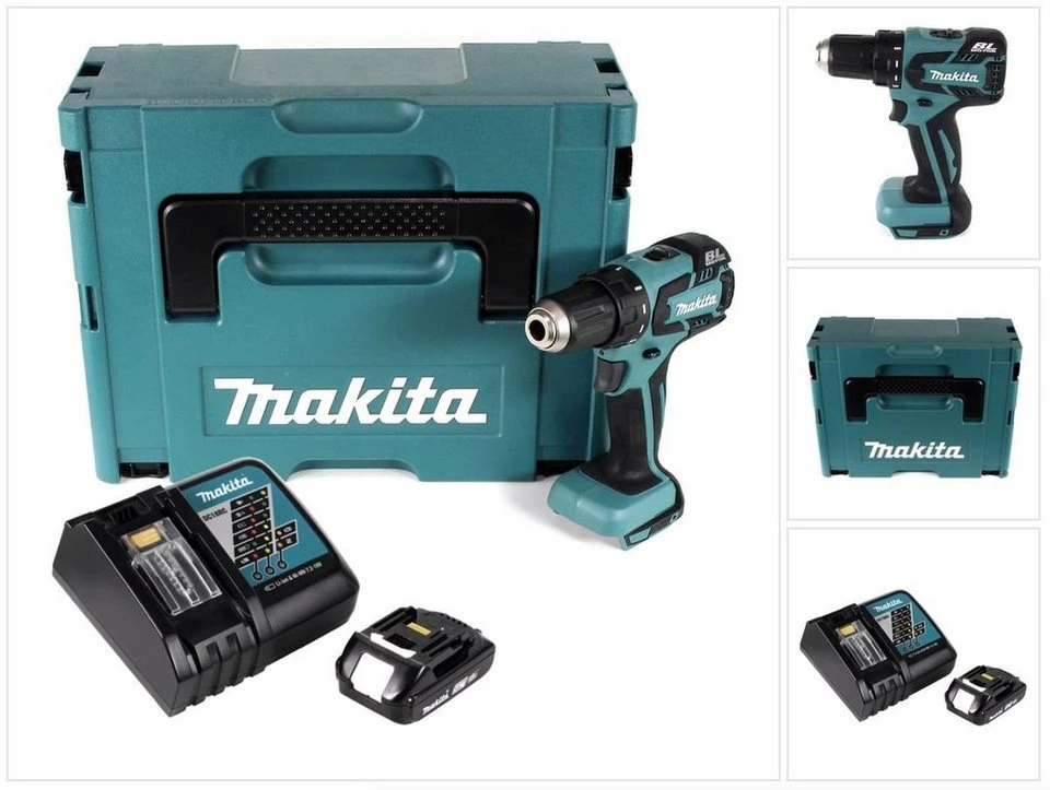 Makita Akku-Bohrschrauber DDF 459 RA1J 18 V 45 Nm 2 Ah Akku