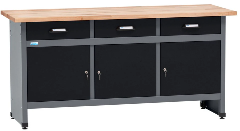KÜPPER Werkbank 12150 170 x 84 x 60 cm 3 Schubladen 3 Türen 300 kg Traglast