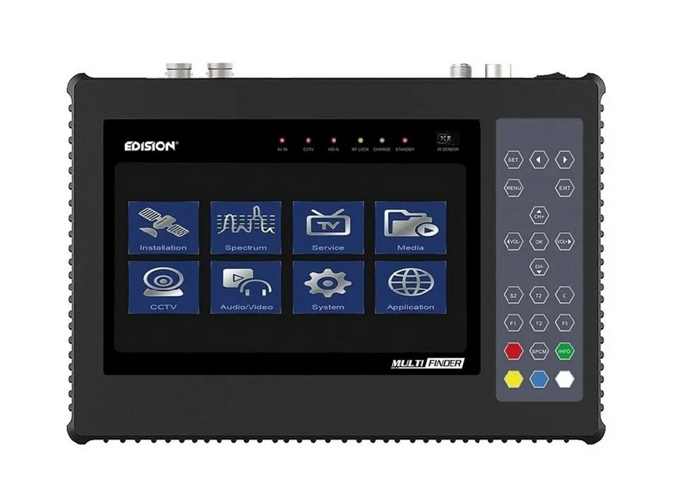 Edision Multi-Finder Messgerät DVB-S/S2 DVB-T/T2 DVB-C CCTV-Tester 7-Zoll LCD H.265/HEVC