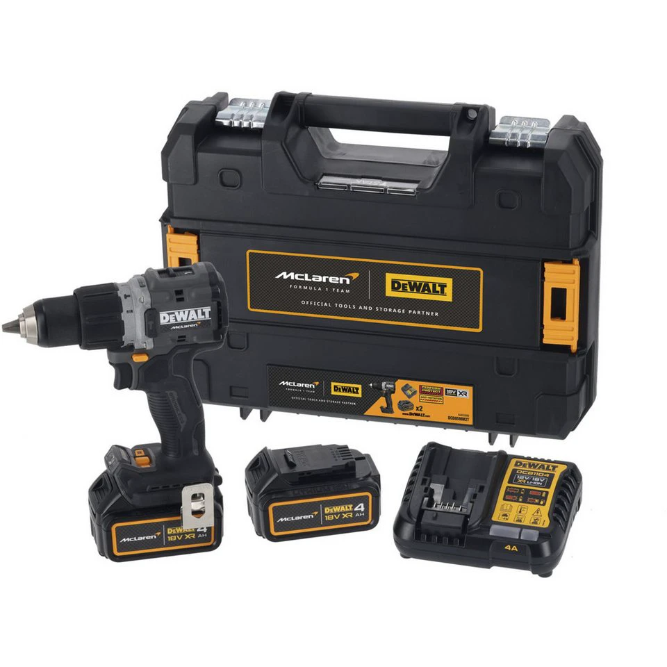 DeWalt Akku-Schlagbohrschrauber DCD85MM2T 18 Volt 2x 4Ah T STAK Box McLaren