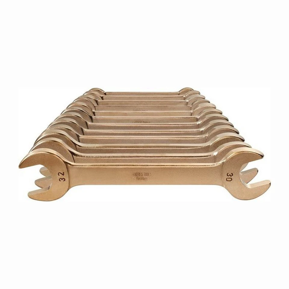 ENDRES TOOLS Doppelmaulschlüsselsatz 12tlg. SW 6 - 32 mm funkenfrei 15° ähnlich DIN 3110