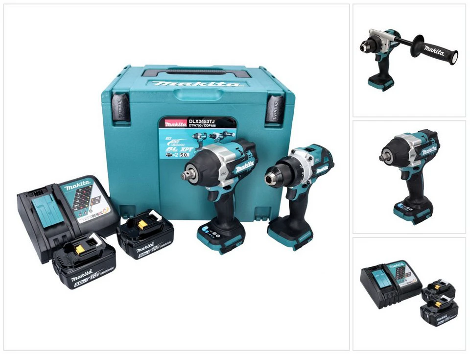 Makita Akku Kombo Kit DLX 2453 TJ DDF 486 DTW 700 18 V