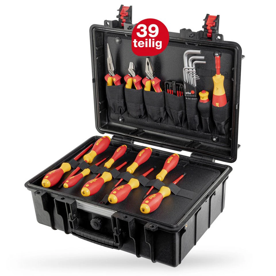 Wiha Werkzeugkoffer Basic Set L (45257) 39-teilig VDE-zertifiziert Grundausstattung Elektriker