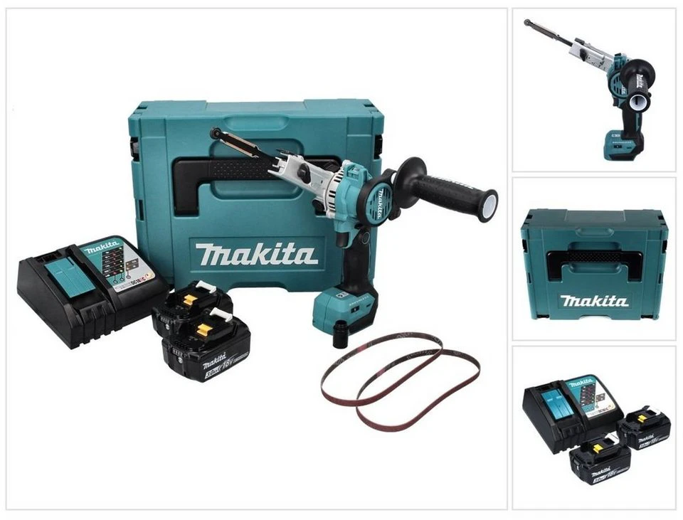Makita DBS 180 Akku Bandfeile 18 V 9 x 533 mm Brushless mit 2x Akku 3,0 Ah