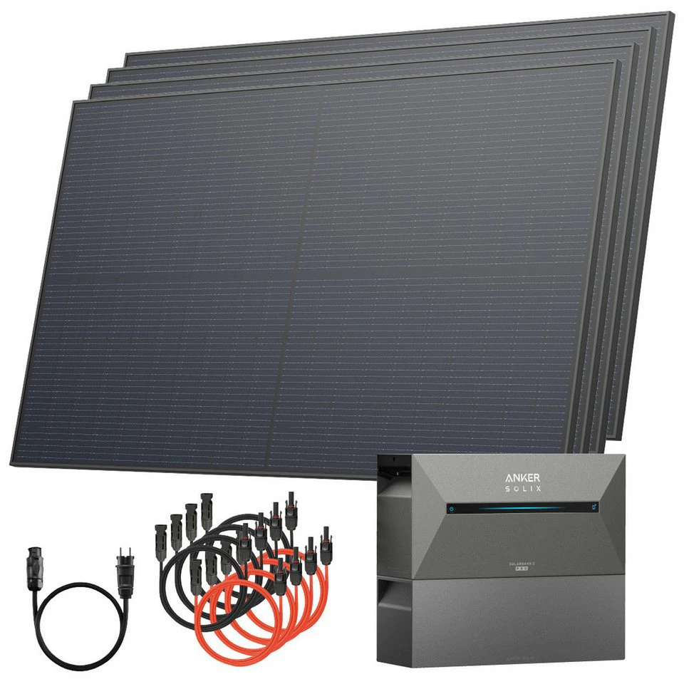Solarway Balkonkraftwerk 1760 Wp 800 Watt All in One mit 3,2 kWh Anker SOLIX Solarbank 2 Pro