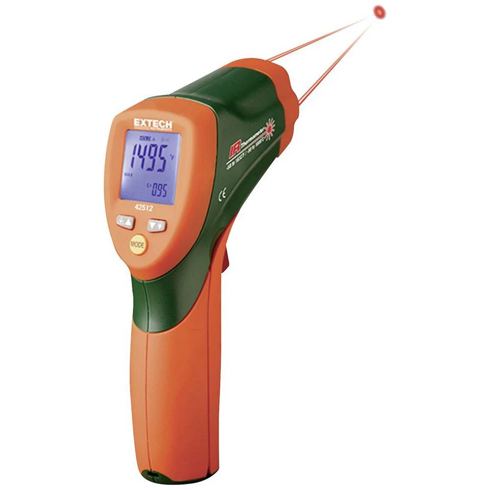Extech Infrarot-Thermometer 42512 mit Dual-Laser, Dual-LCD-Display, 30:1, -50 bis 1000 °C