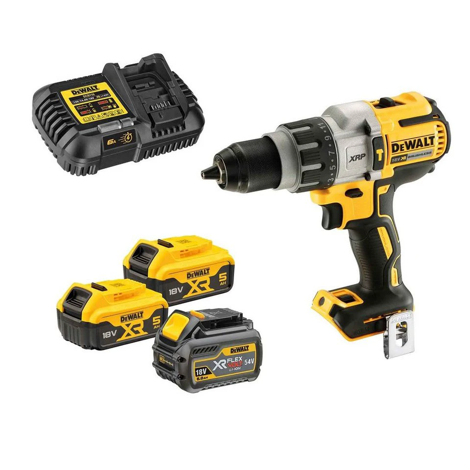 DeWalt Akku-Schlagbohrschrauber DCD996TP2-QW 18 V Set 2x 5 Ah + 6 Ah Akku inkl. Ladegerät