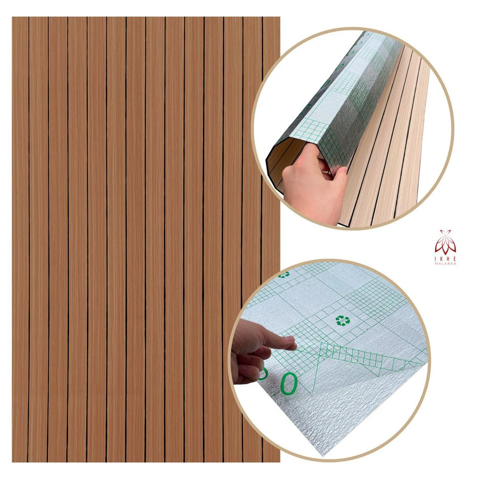 IKHEMalarka Wandpaneel selbstklebend 100 x 60 cm PVC PE-Schaum 2,8 mm braun/beige