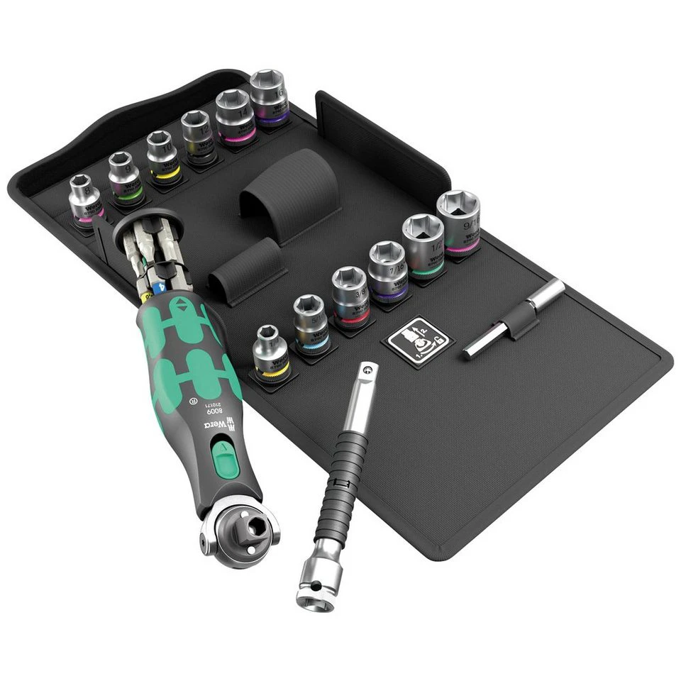 Wera 8009 Zyklop Pocket Steckschlüsselsatz 27-teilig 1/4" (6.3 mm) 05004285001