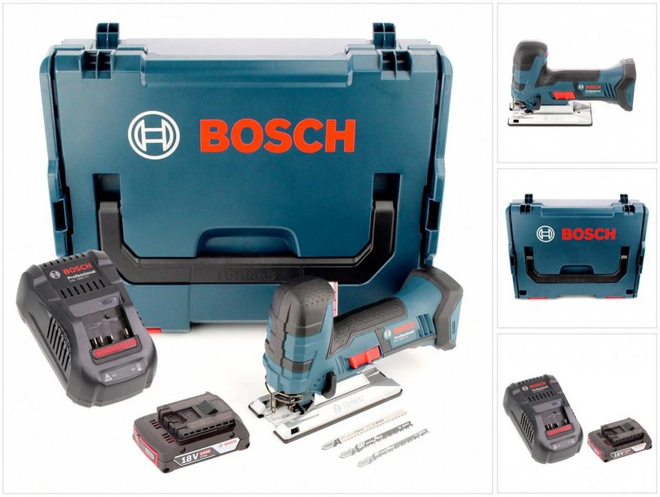 Bosch Professional Akku-Stichsäge GST 18 V-LI S 18 V 2,0 Ah Ladegerät L-Boxx