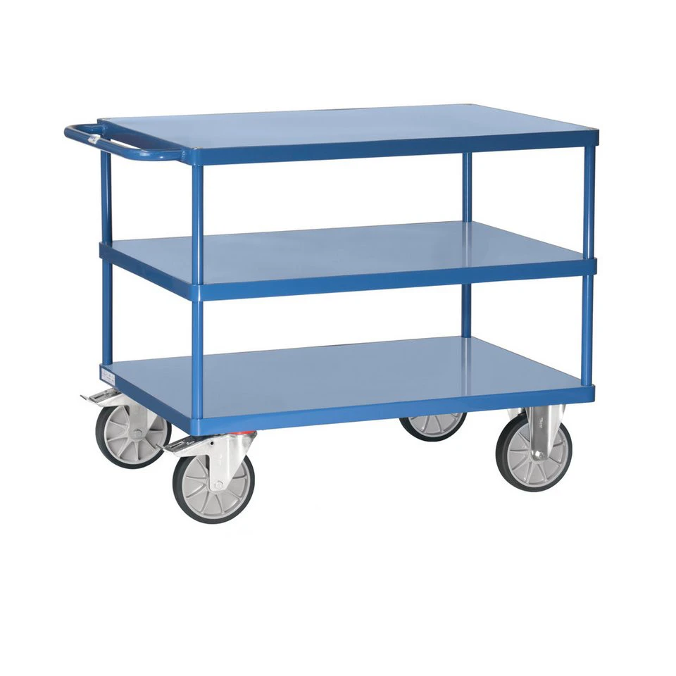 FETRA Tischwagen 2421B Plattform Transportwagen 3 Etagen blau 600 kg