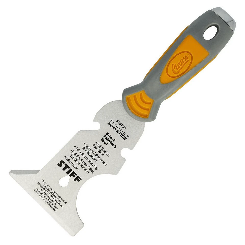 CLAUSS Multifunktionsspachtel 8-in-1 Malerwerkzeug Titanium Antihaft Softgrip