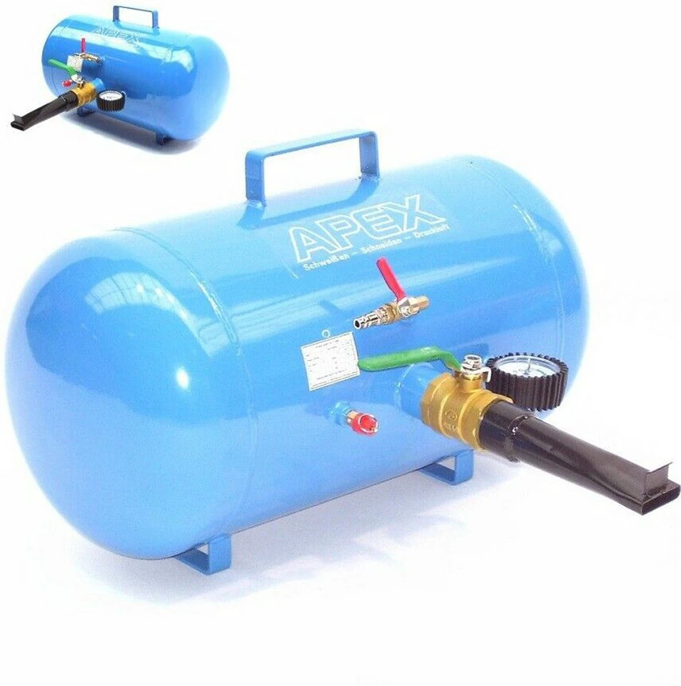 Apex Reifenfüllbooster 38 L 06126 mit Manometer und Überdruckventil