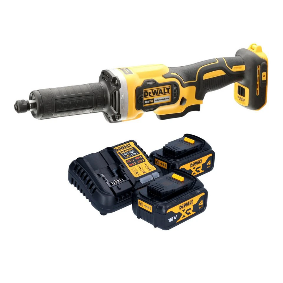 DeWalt Akku-Geradschleifer DCG 426 18 V Brushless 2x 4,0 Ah Akku Ladegerät