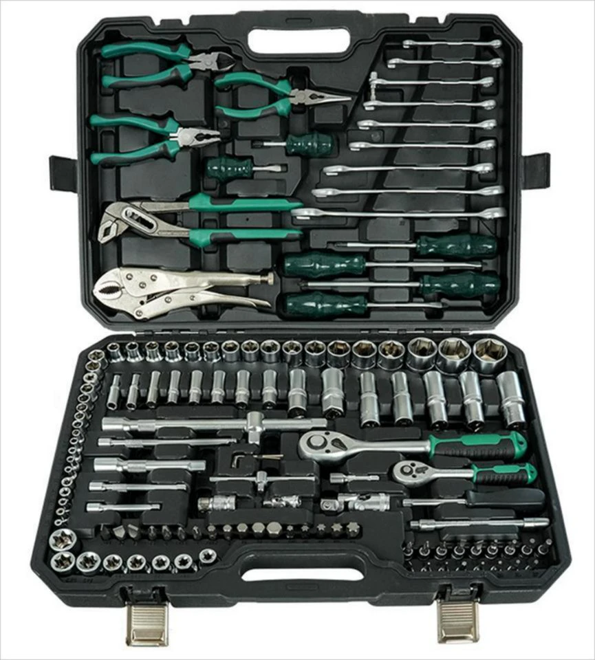 Hikity Multitool Haushaltskoffer 131-teilig Steckschlüsselsatz mit Schlagschraubendreher-Satz