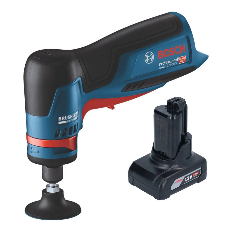 Bosch GWG 12V-50 S Professional Akku-Geradschleifer 12 V 6 mm Brushless 1x Akku 6,0 Ah