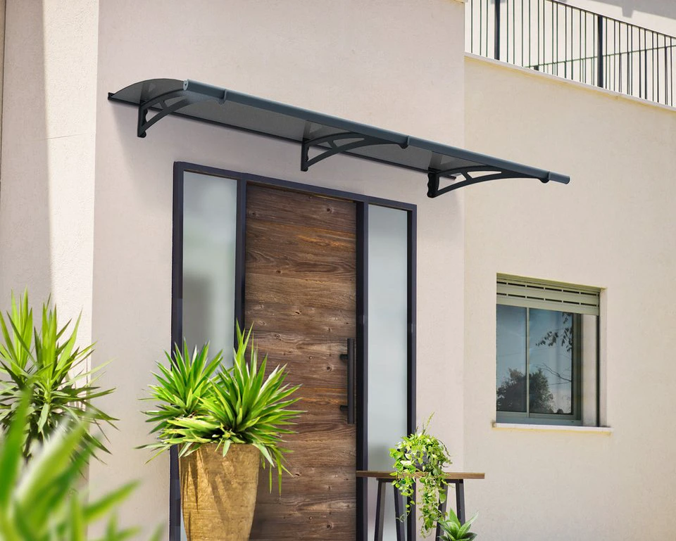 Palram - Canopia Aquila Alu Vordach 205 x 91 cm Solargrau Aluminium