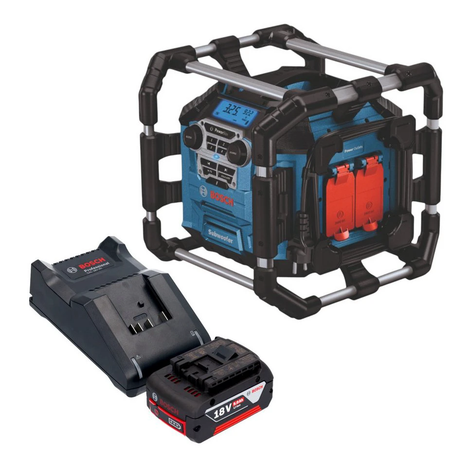 Bosch GPB 18V-5 C Professional Baustellenradio Bluetooth 18 V 5,0 Ah Akku Ladegerät