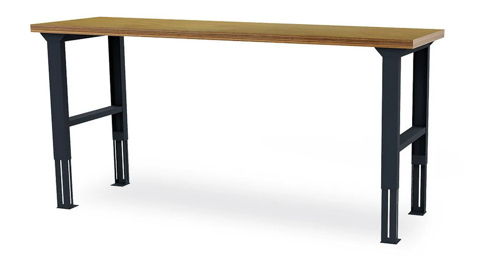 Simplaflex Arbeitstisch höhenverstellbar Buche-Multiplex 2000x600x760-1060 mm RAL 7016 Anthrazitgrau