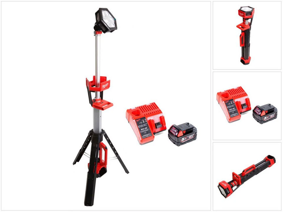 Milwaukee M18 SAL-0 Baustrahler 18 V Akku 5,0 Ah Ladegerät