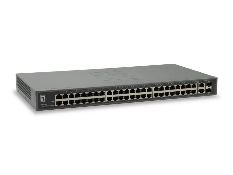 Levelone 50-Port Ethernet Switch 2x SFP/RJ45 Combo Gigabit Netzwerk-Switch
