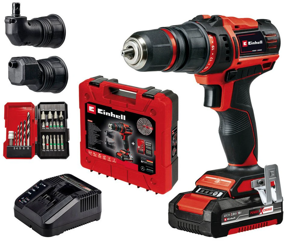 Einhell Akku-Bohrschrauber TE-CD 18/45 3X-Li +22 45 Nm 18V 2,0Ah Koffer