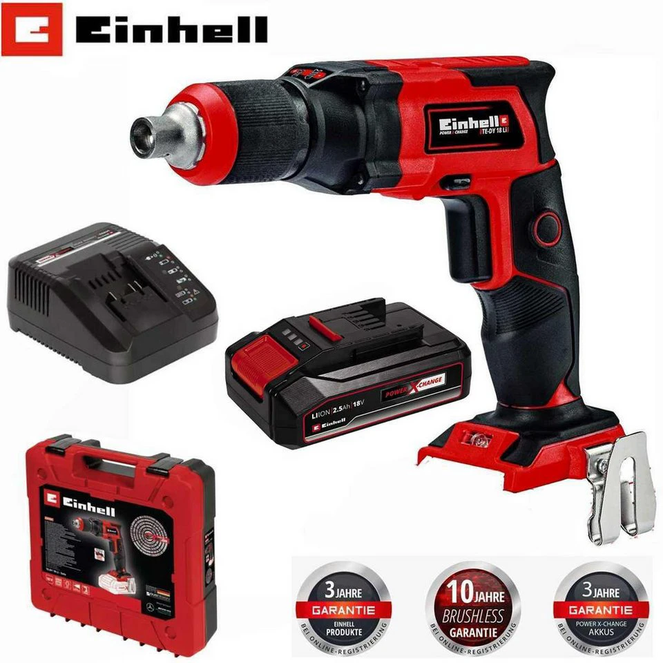 Einhell Akku-Trockenbauschrauber TE-DY 18 Li-Solo Power X-Change 18 V Koffer