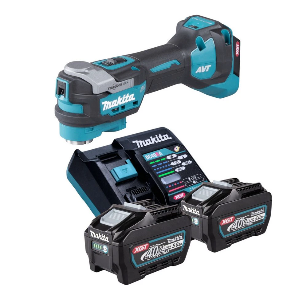 Makita Akku-Multifunktionswerkzeug TM 001 G 40 V max. Starlock Max 2x Akku 5,0 Ah Ladegerät