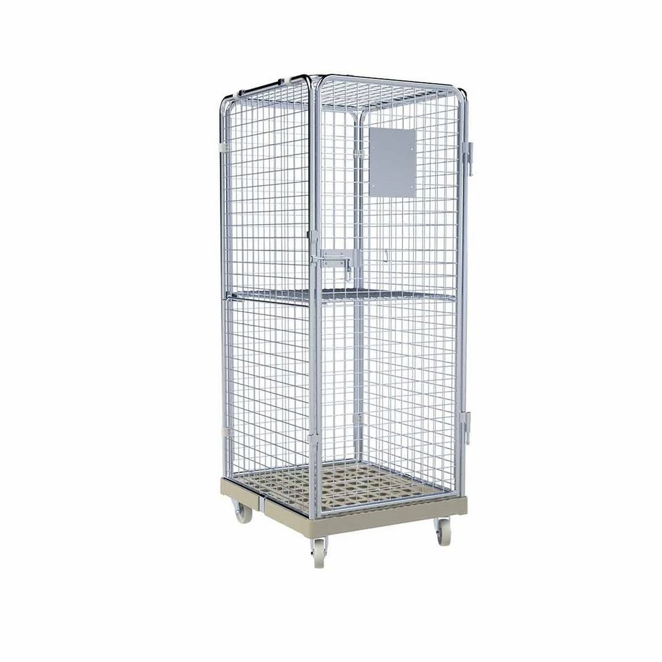 OSWALD Transportgeräte Rollbehälter RW10423 5-seitig 500 kg Kieselgrau 724 x 815 x 1.810 mm