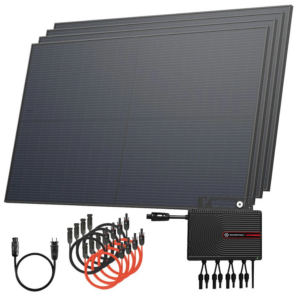 Solarway Balkonkraftwerk 1760 Wp 1600 Watt Komplettset bifazial monokristallin mit 440W Solarmodulen
