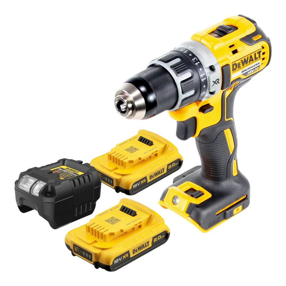 DeWalt DCD 791 Akku-Bohrschrauber 18 V 70 Nm Brushless 2x Akku 2,0 Ah Ladegerät
