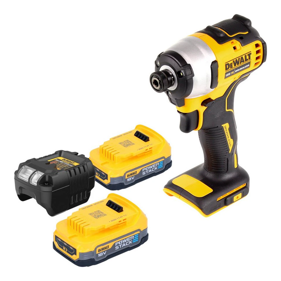 DeWalt Akku-Schlagschrauber DCF 809 E2 18 V Brushless 2x Powerstack Akku 1,7 Ah Ladegerät