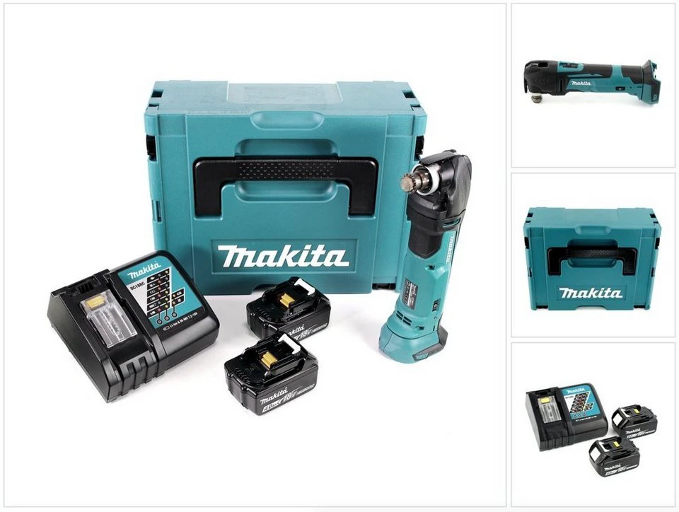 Makita DTM 51 Multifunktionswerkzeug 18 V Li-Ion 2x 4,0 Ah Akku Makpac 3