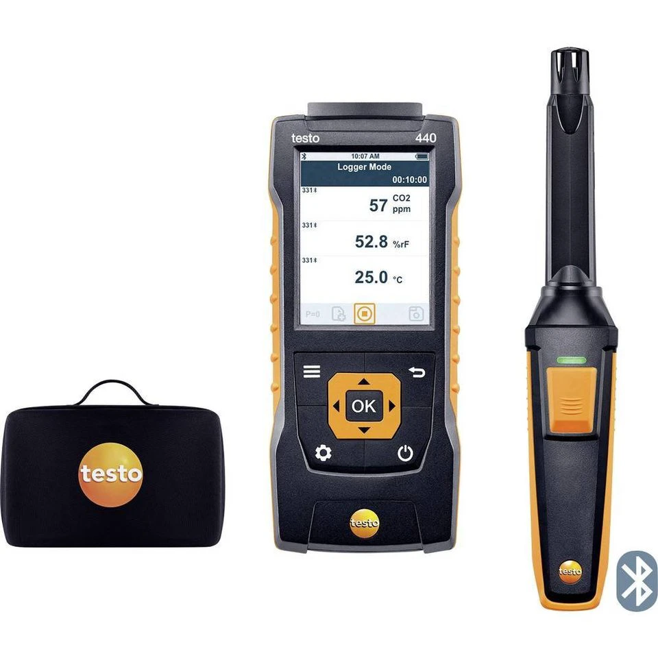 testo 440 CO2-Set mit Bluetooth® CO₂-Sonde Temperatur Feuchtesensor