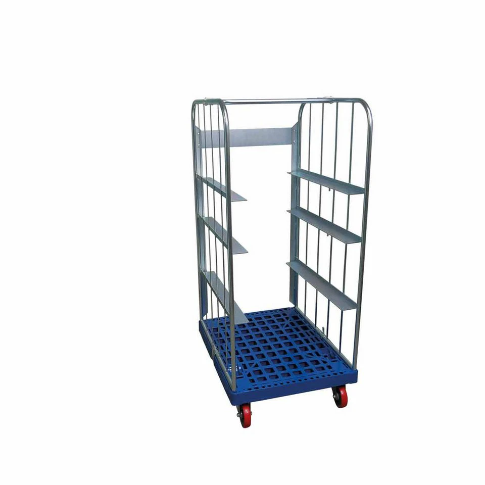 OSWALD Transportgeräte Rollbehälter Euronorm RW10610 3-seitig 500 kg Blau