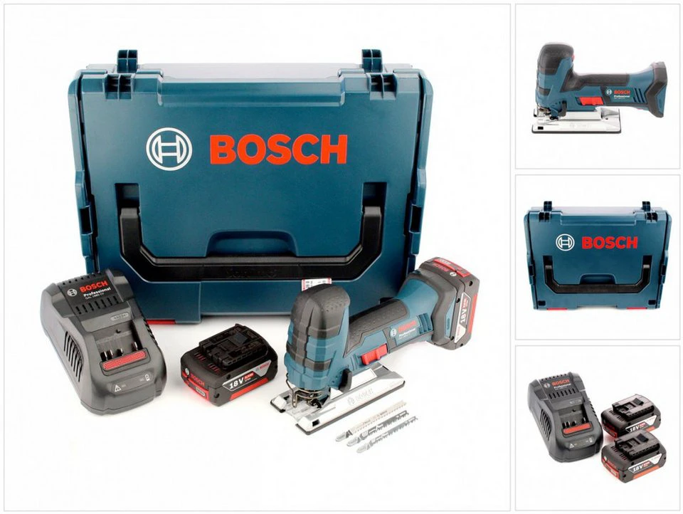 Bosch Professional Akku-Stichsäge GST 18 V-LI S 18 V 2x 6,0 Ah Ladegerät L-BOXX