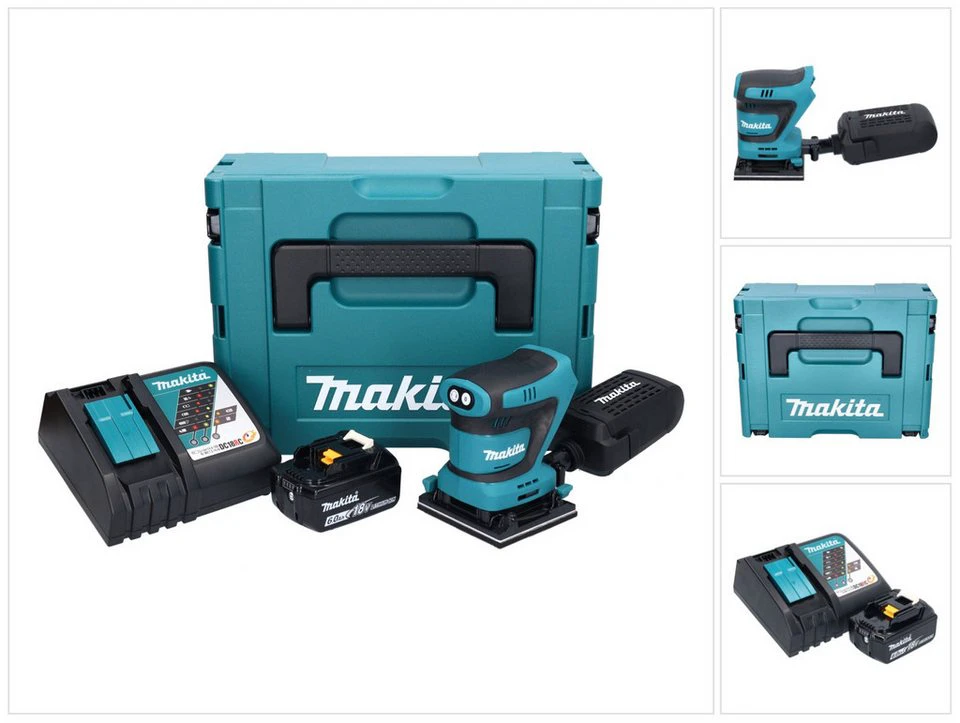 Makita Akku-Schwingschleifer DBO 480 RG1J 18 V 112 x 102 mm mit 6,0 Ah Akku