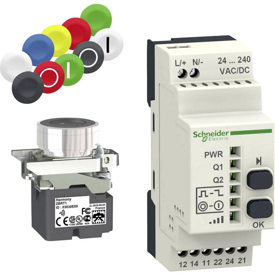 Schneider Electric XB4RFA02 Drucktaster 240 V/AC 1.5 A tastend Grün Gelb