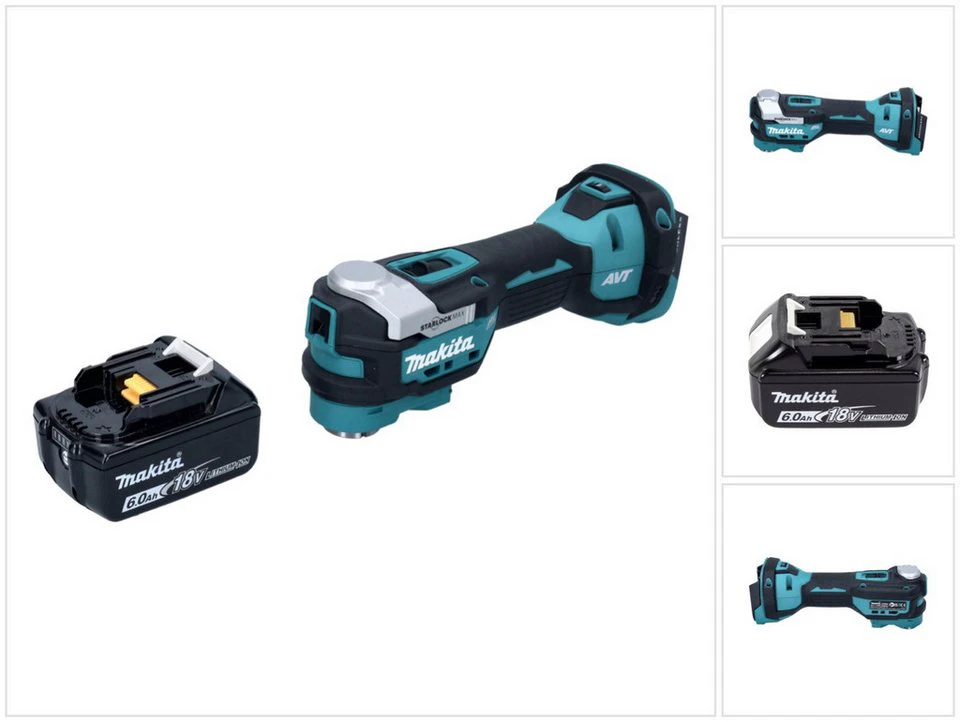 Makita Akku-Multifunktionswerkzeug DTM 52 18 V Starlock Max Brushless mit 6,0 Ah Akku