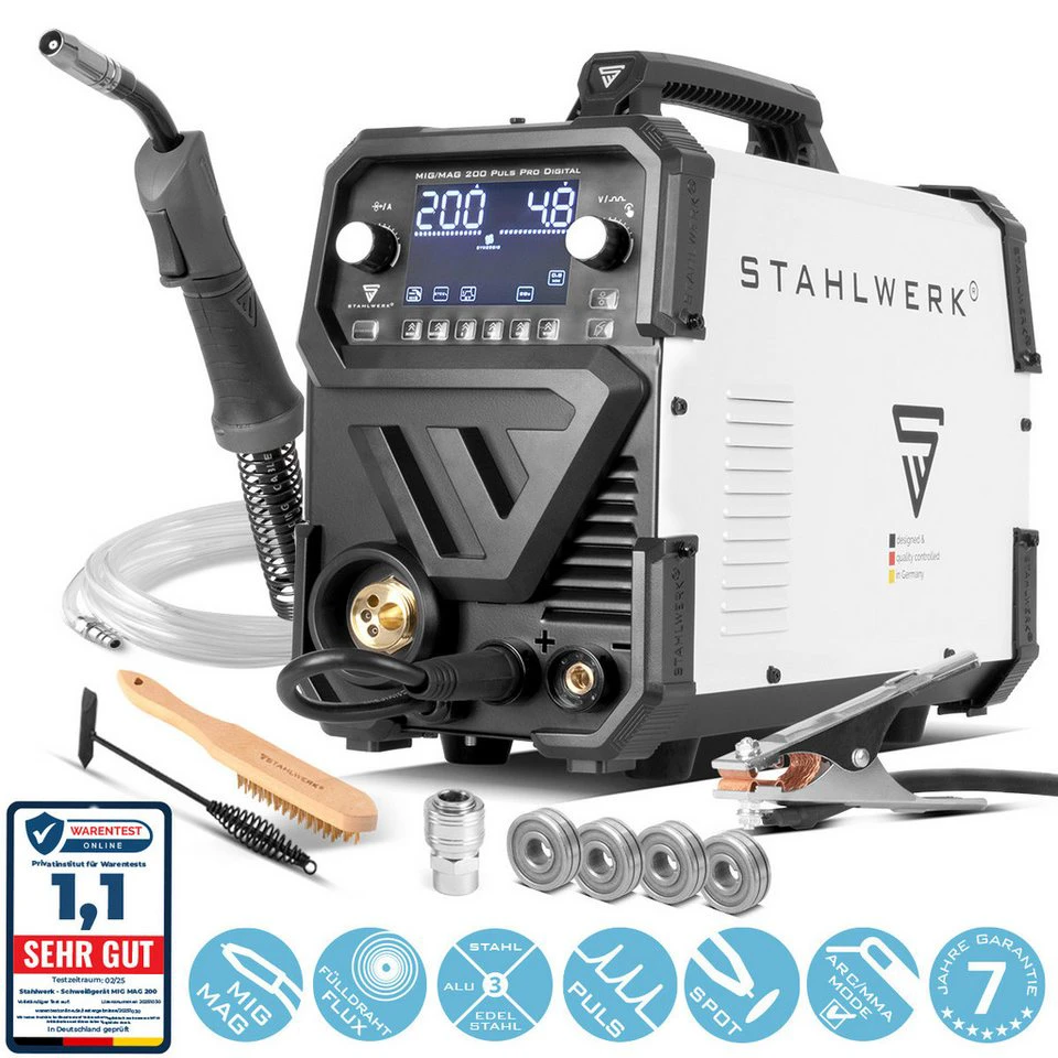 STAHLWERK MIG MAG 200 Spot Puls Pro Digital Schutzgas-Inverter CuSi 20 - 200 A