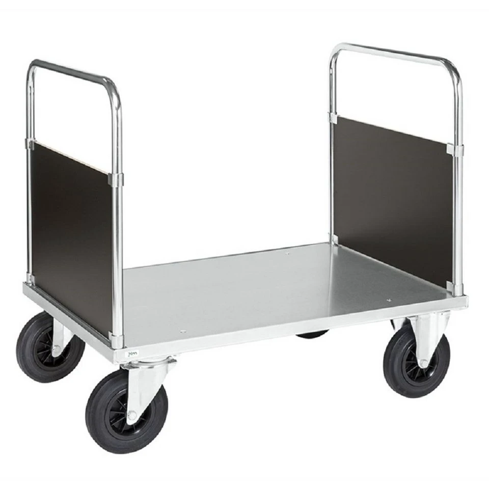 OSWALD Transportgeräte Doppel-Stirnwandwagen NK633-2B Blechboden 1000 x 700 x 900 mm 500 kg verzinkt