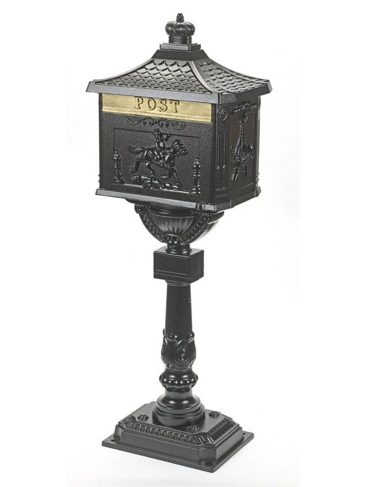 Primaster Standbriefkasten 42 x 29 x 11.7 cm Aluminium schwarz
