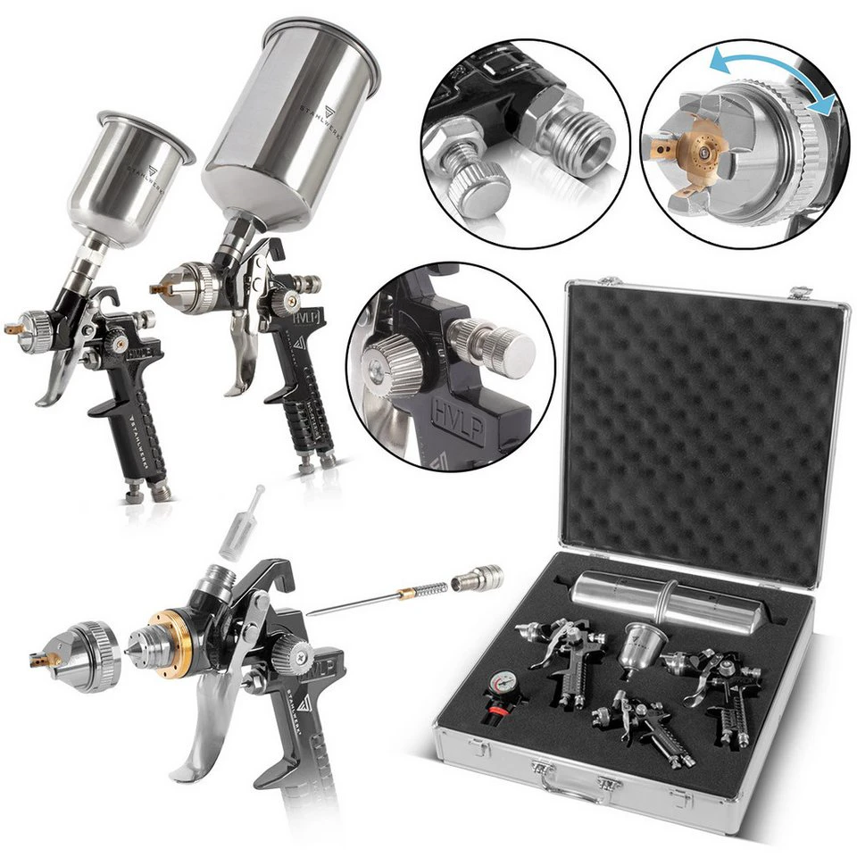 STAHLWERK Lackierpistolen Set SGS-1125 ST HVLP 21-teilig