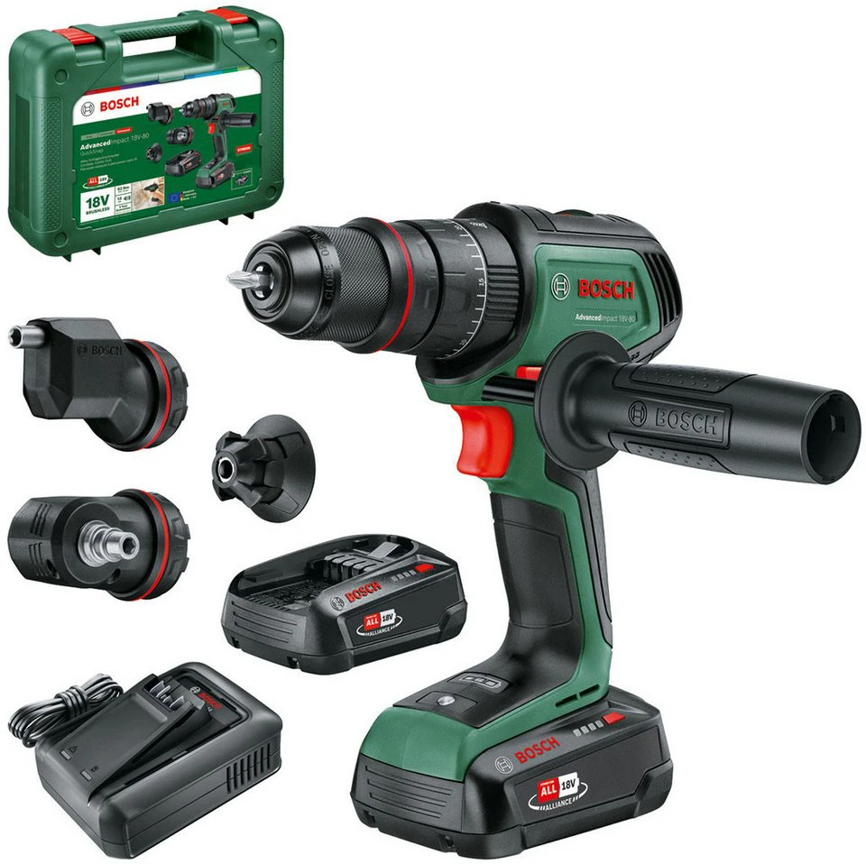 Bosch Home & Garden AdvancedImpact 18V-80 QuickSnap Akku-Schlagbohrmaschine 2x Akku 2,5Ah