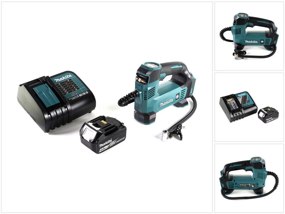 Makita Akku-Kompressor DMP 180 RM1 18 V 8,3 bar Akku 4,0 Ah Ladegerät